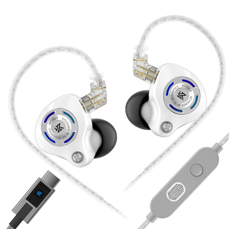 KZ Gale - In-Ear Monitors White With Microphone